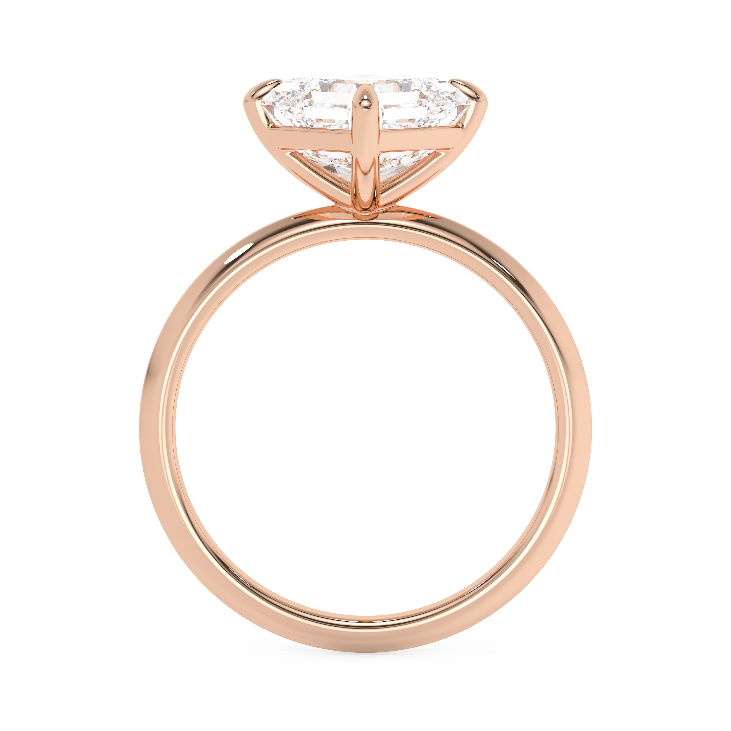 East West Asscher Solitaire Lab Grown Diamond Engagement Ring