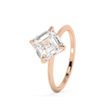 East West Asscher Solitaire Lab Grown Diamond Engagement Ring