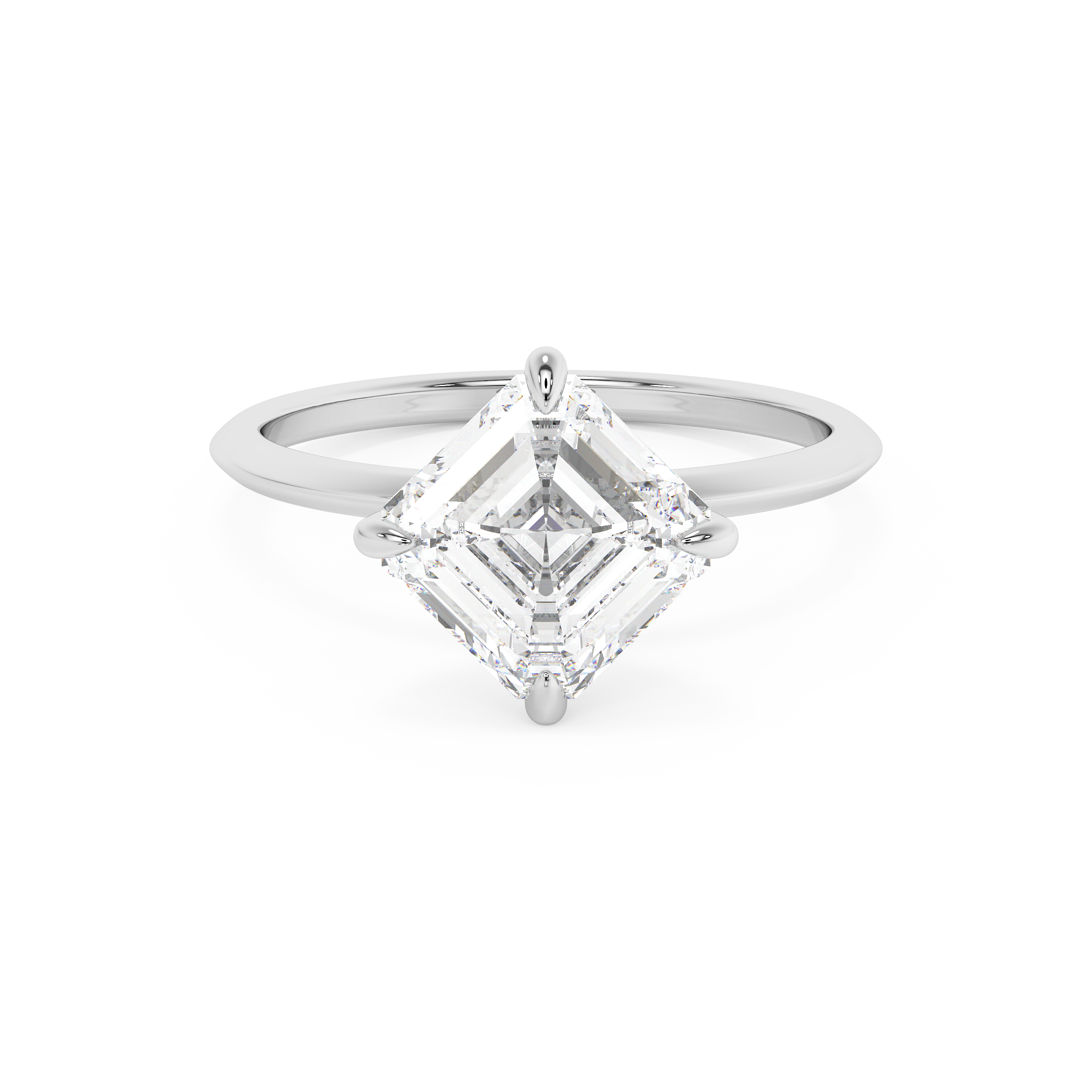 East West Asscher Solitaire Lab Grown Diamond Engagement Ring