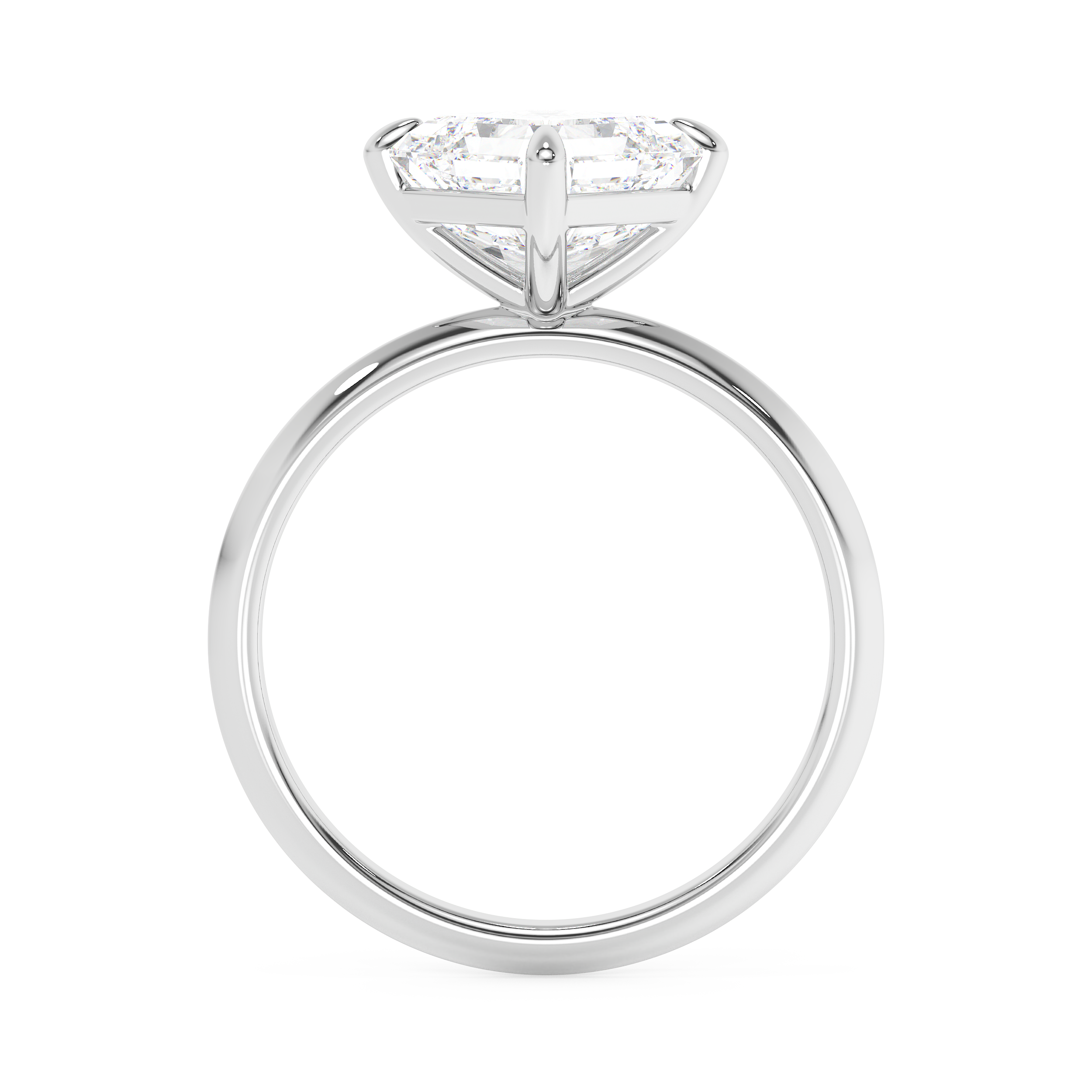 East West Asscher Solitaire Lab Grown Diamond Engagement Ring