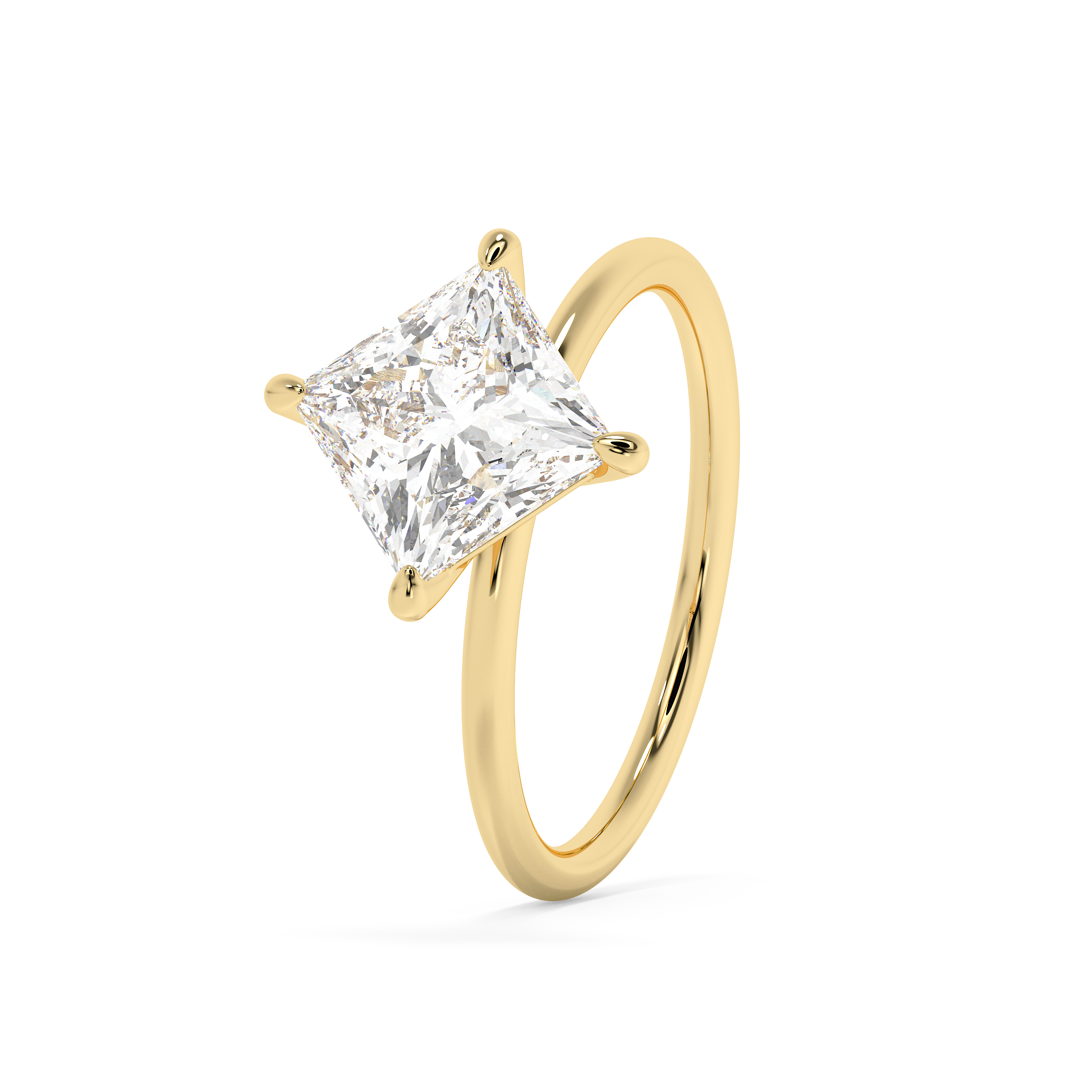 East West Princess Solitaire Lab Grown Diamond Engagement Ring