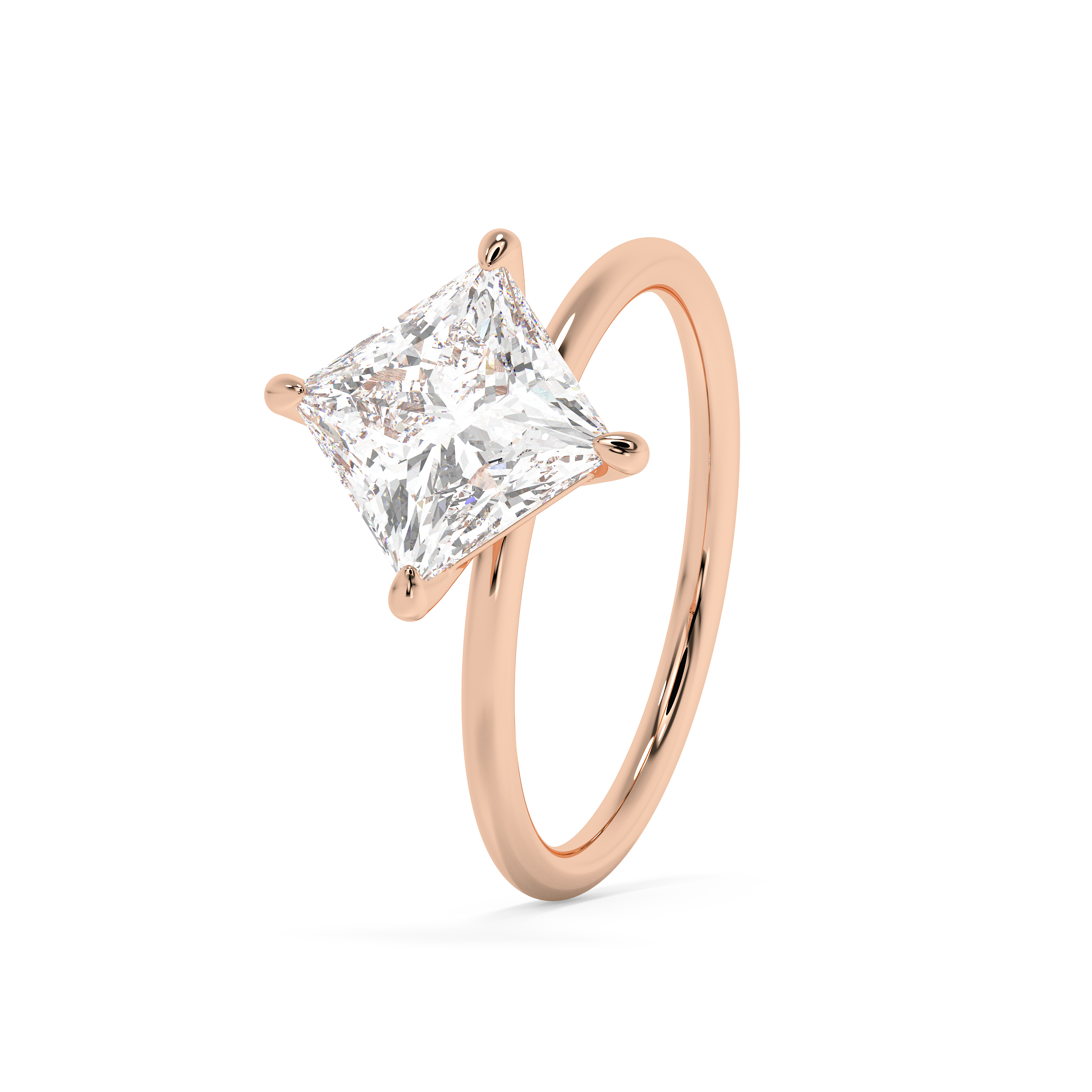 East West Princess Solitaire Lab Grown Diamond Engagement Ring