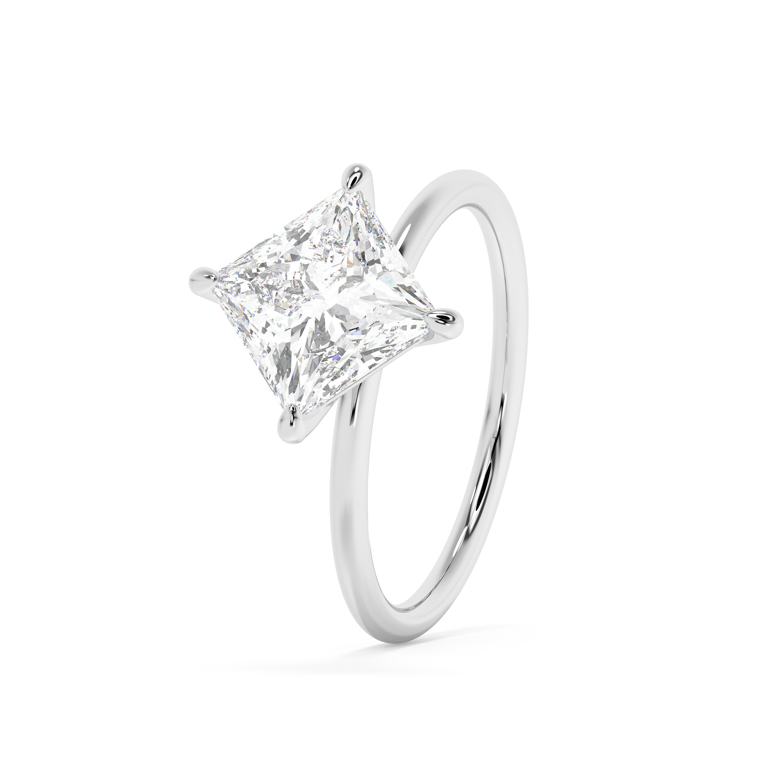 East West Princess Solitaire Lab Grown Diamond Engagement Ring