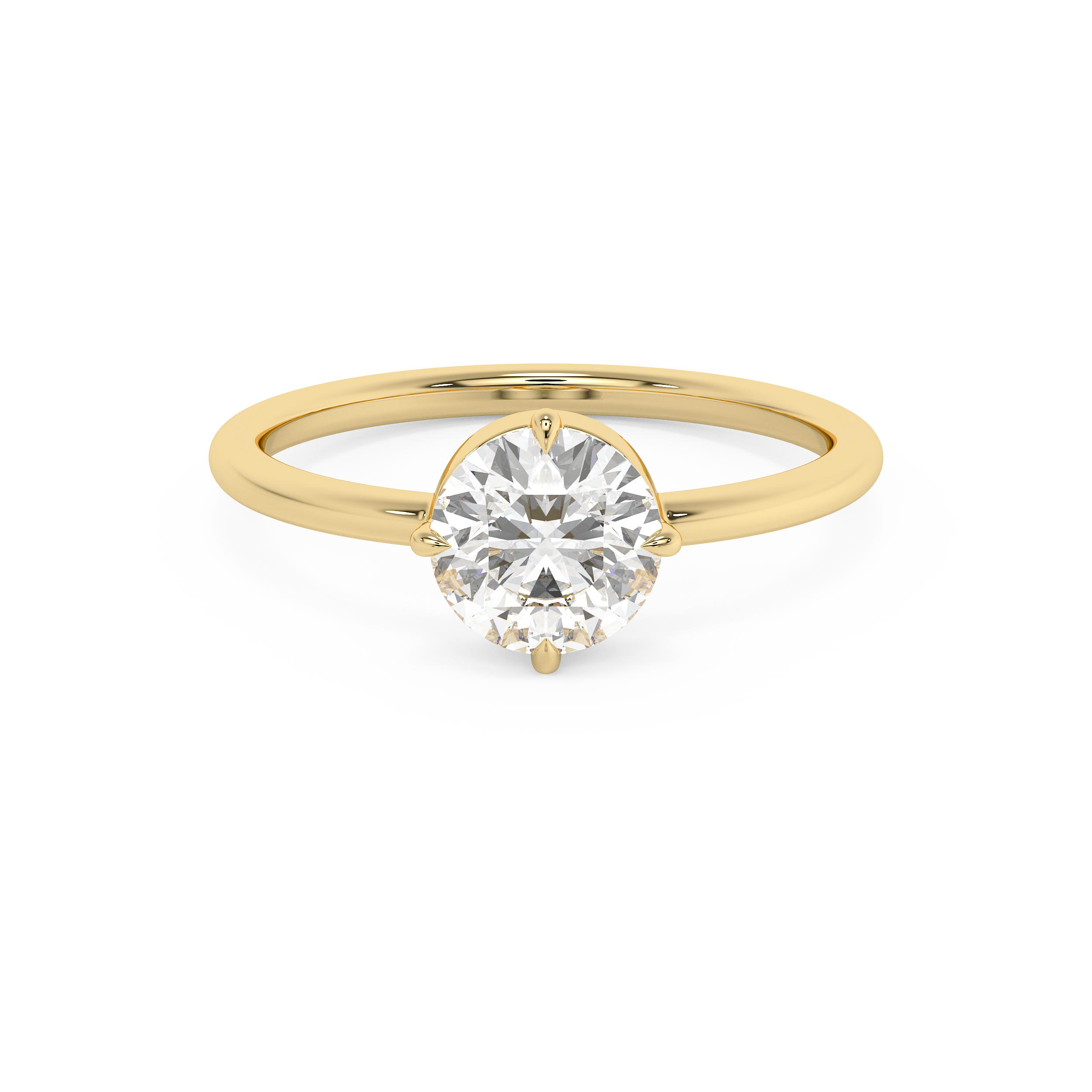 Round Solitaire Lab Grown Diamond Engagement Ring
