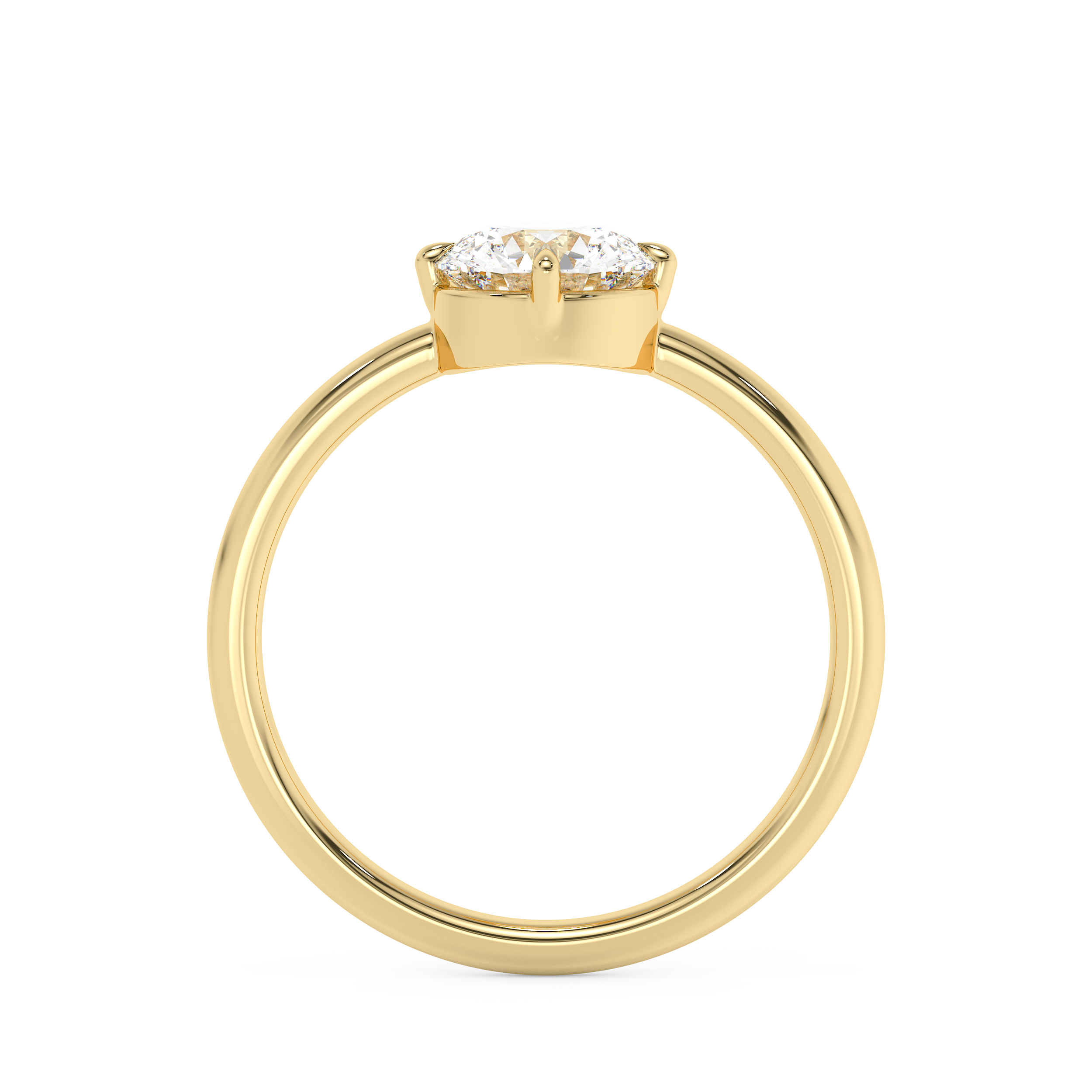 Round Solitaire Lab Grown Diamond Engagement Ring