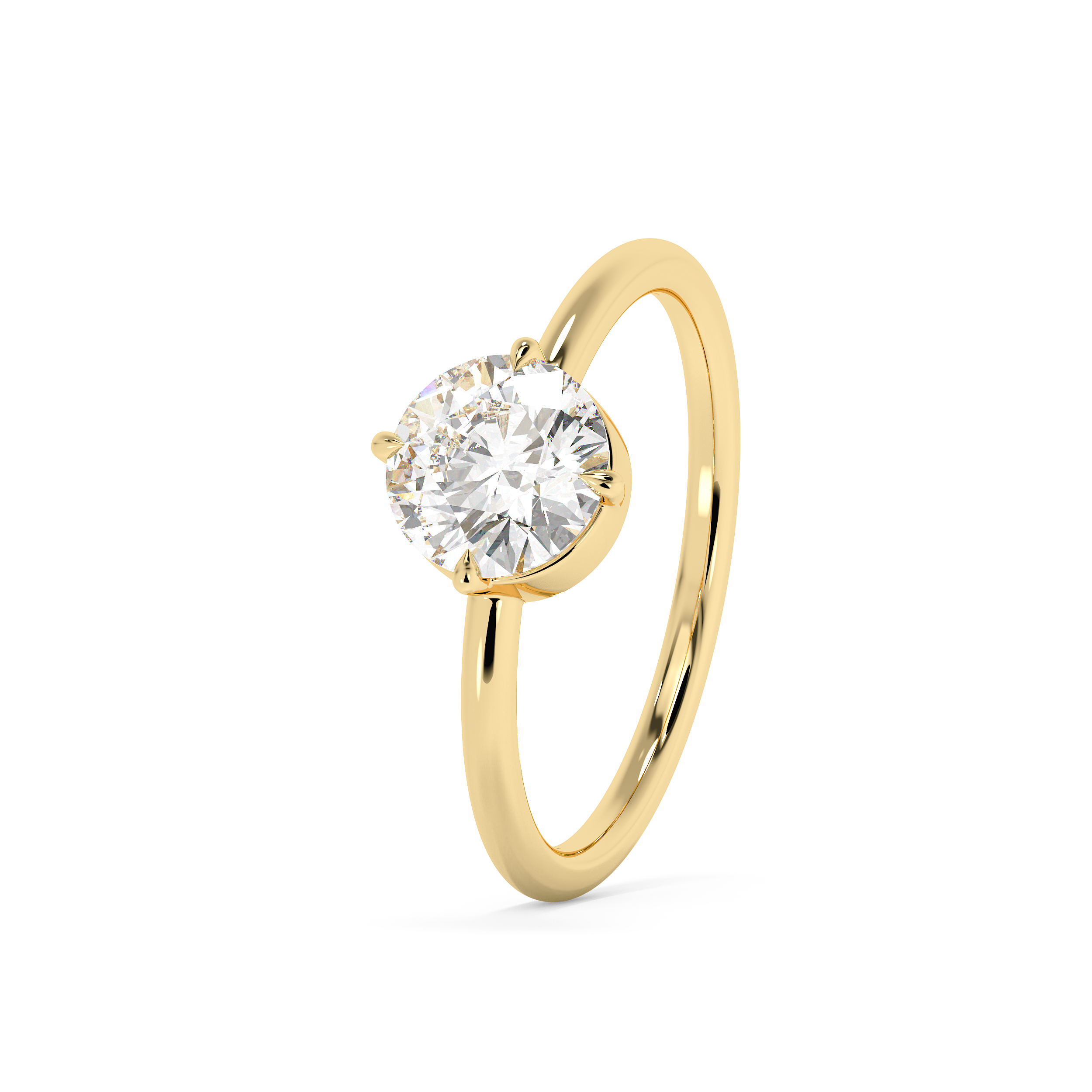 Round Solitaire Lab Grown Diamond Engagement Ring