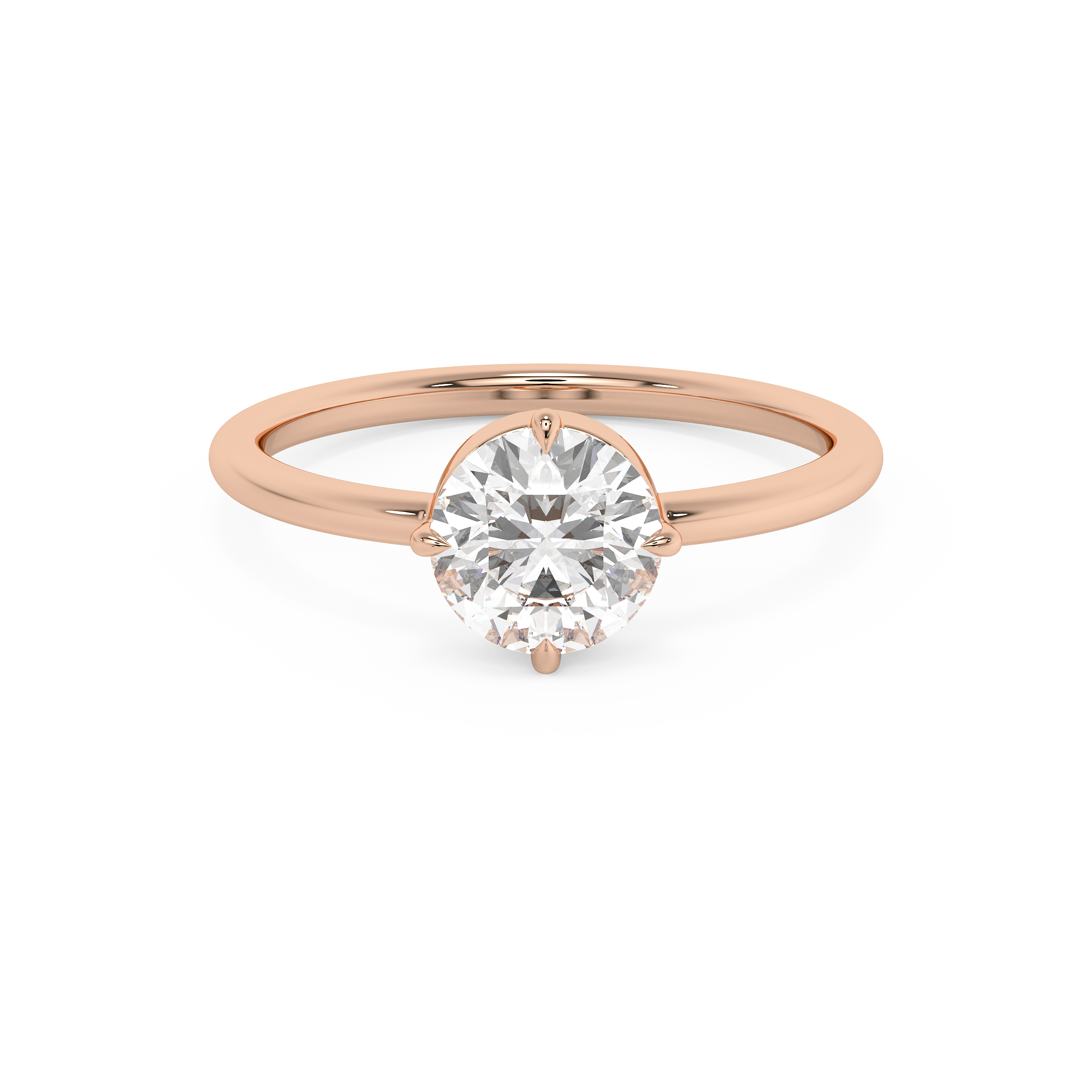 Round Solitaire Lab Grown Diamond Engagement Ring