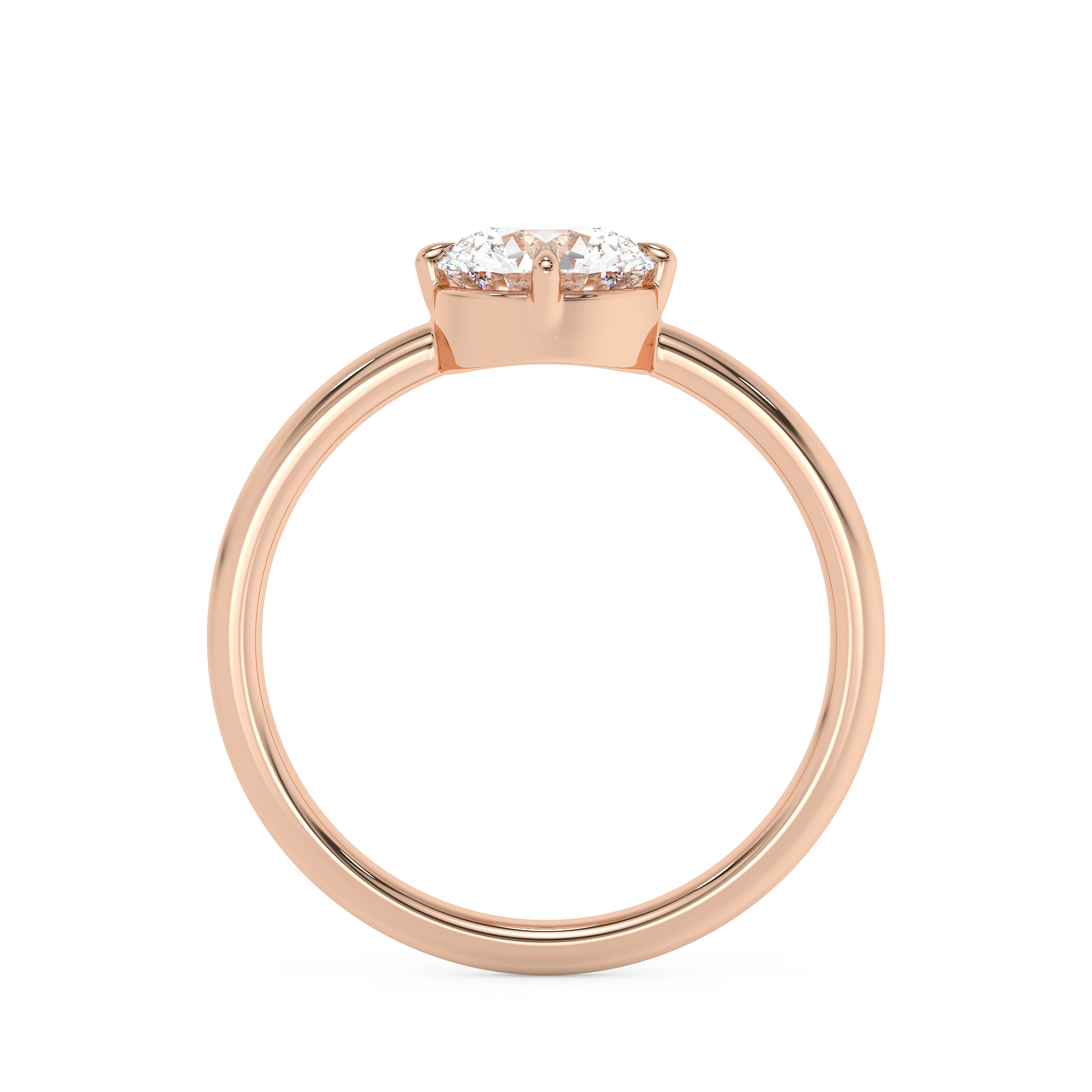 Round Solitaire Lab Grown Diamond Engagement Ring
