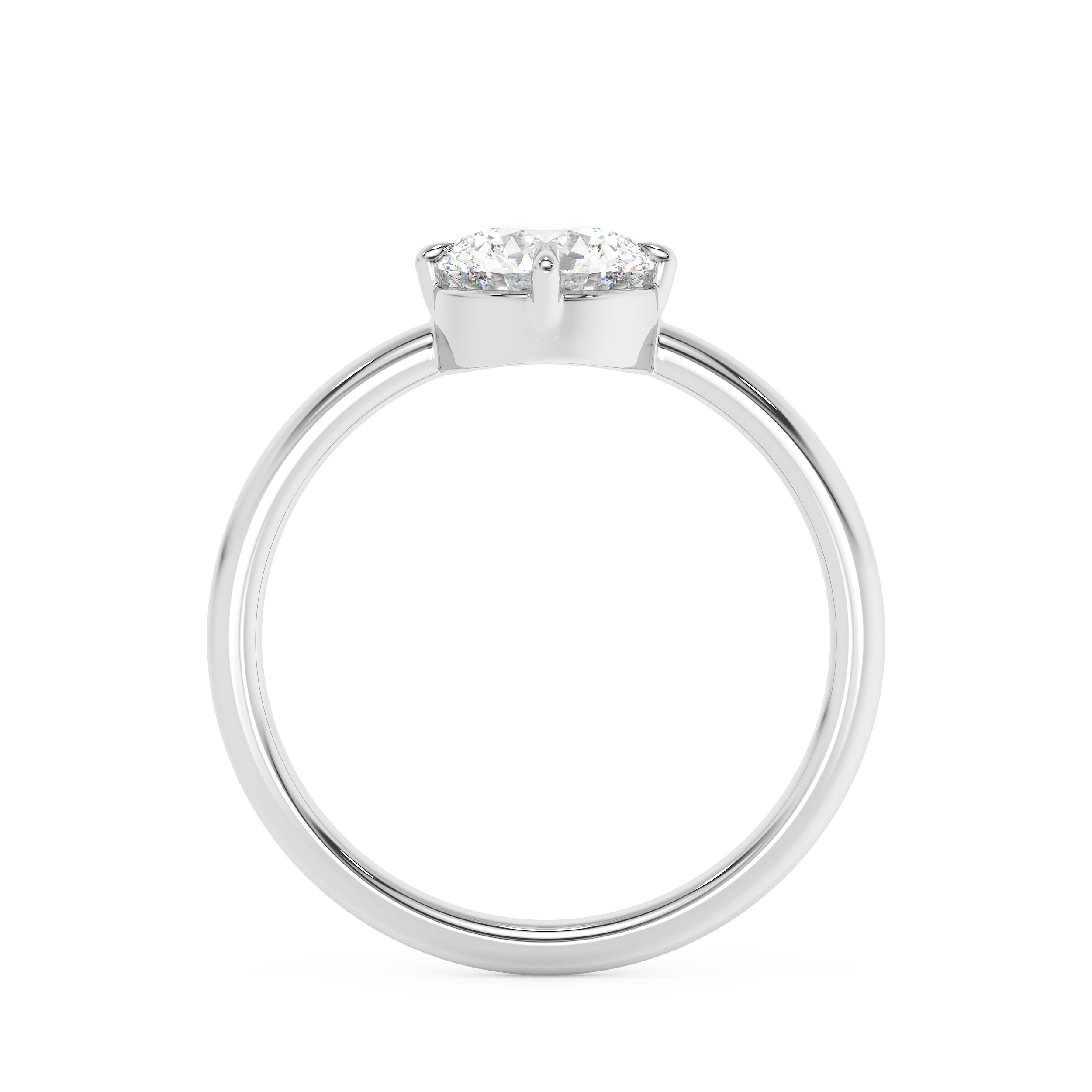 Round Solitaire Lab Grown Diamond Engagement Ring
