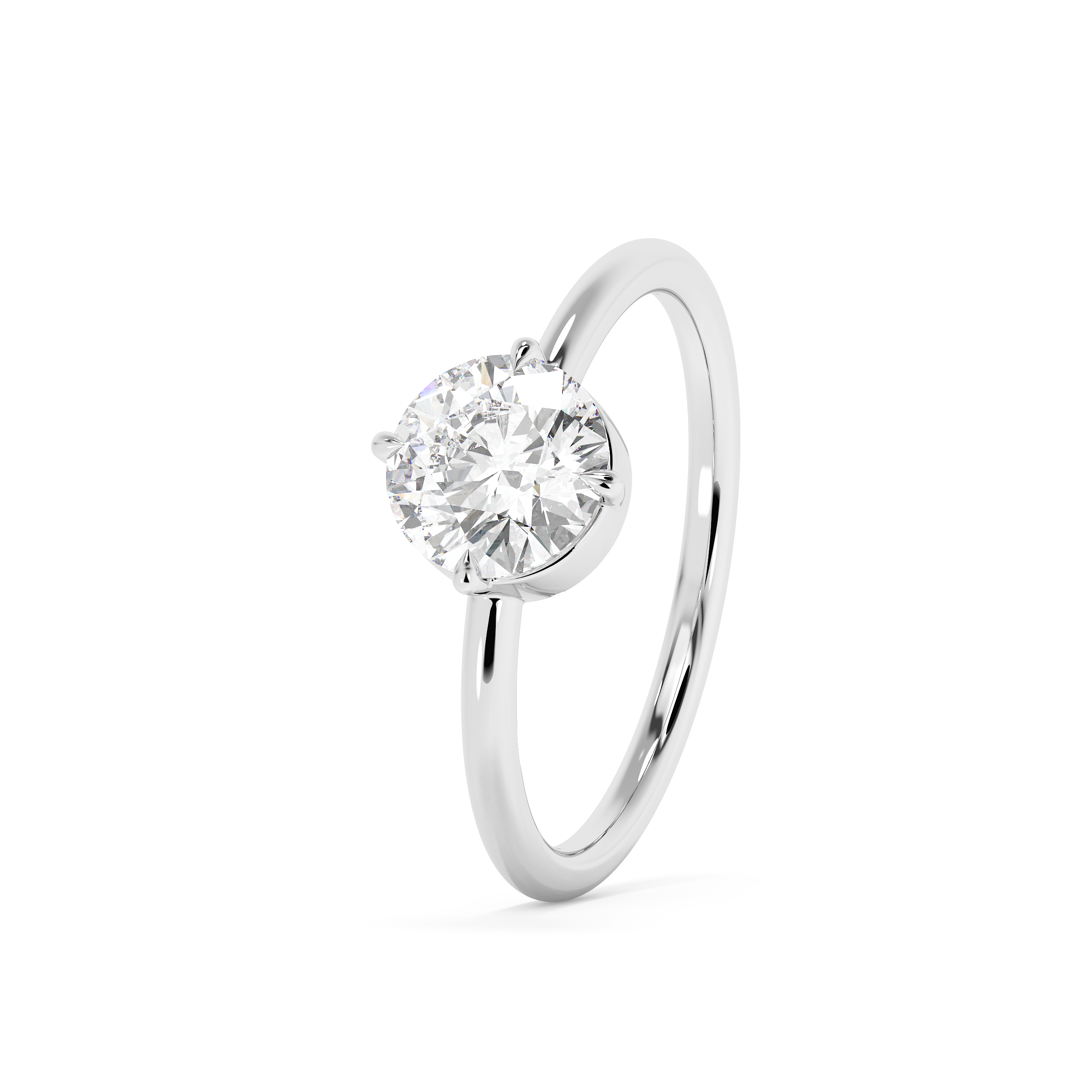 Round Solitaire Lab Grown Diamond Engagement Ring