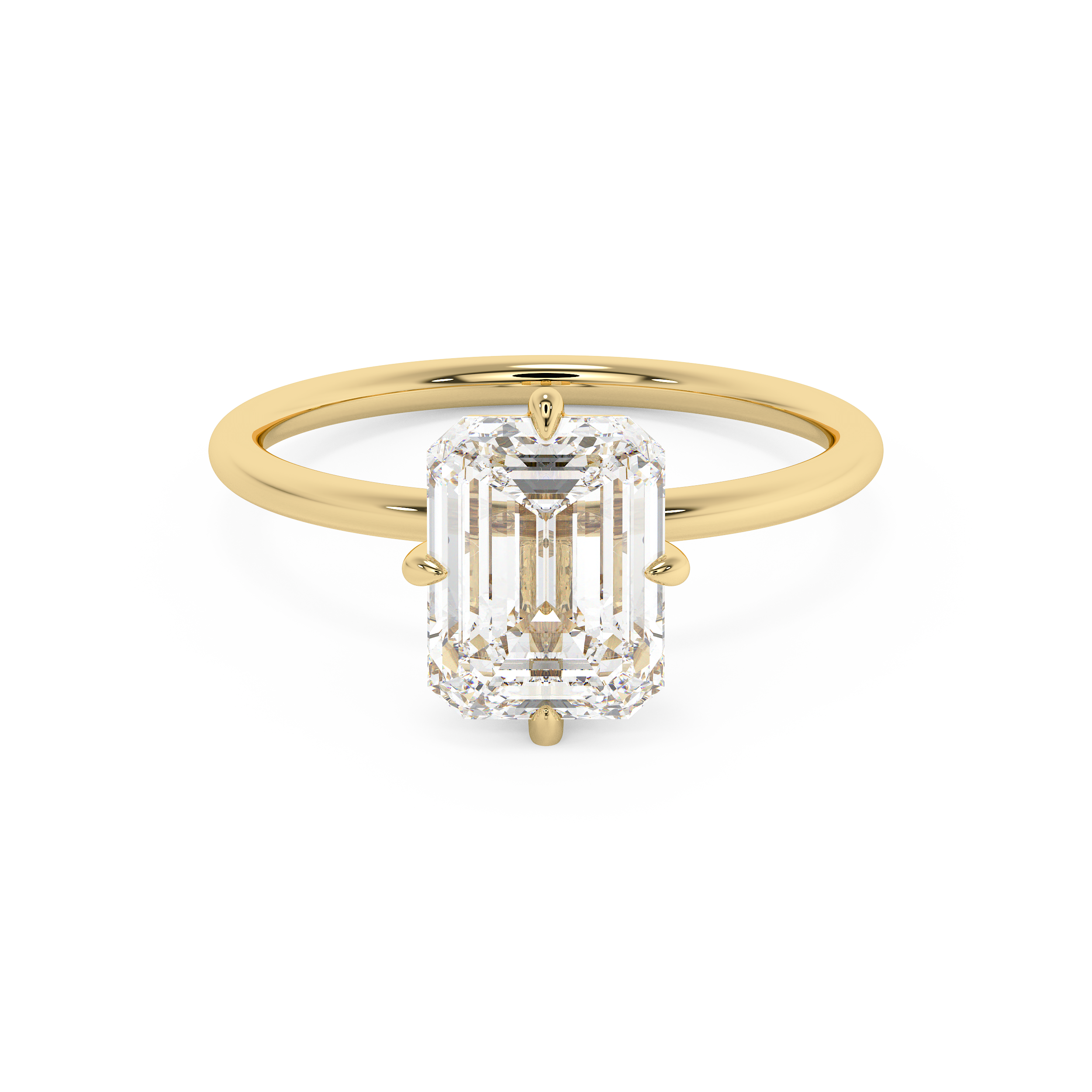 Emerald Solitaire Lab Grown Diamond Engagement Ring