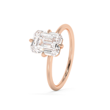Emerald Solitaire Lab Grown Diamond Engagement Ring