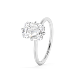Emerald Solitaire Lab Grown Diamond Engagement Ring