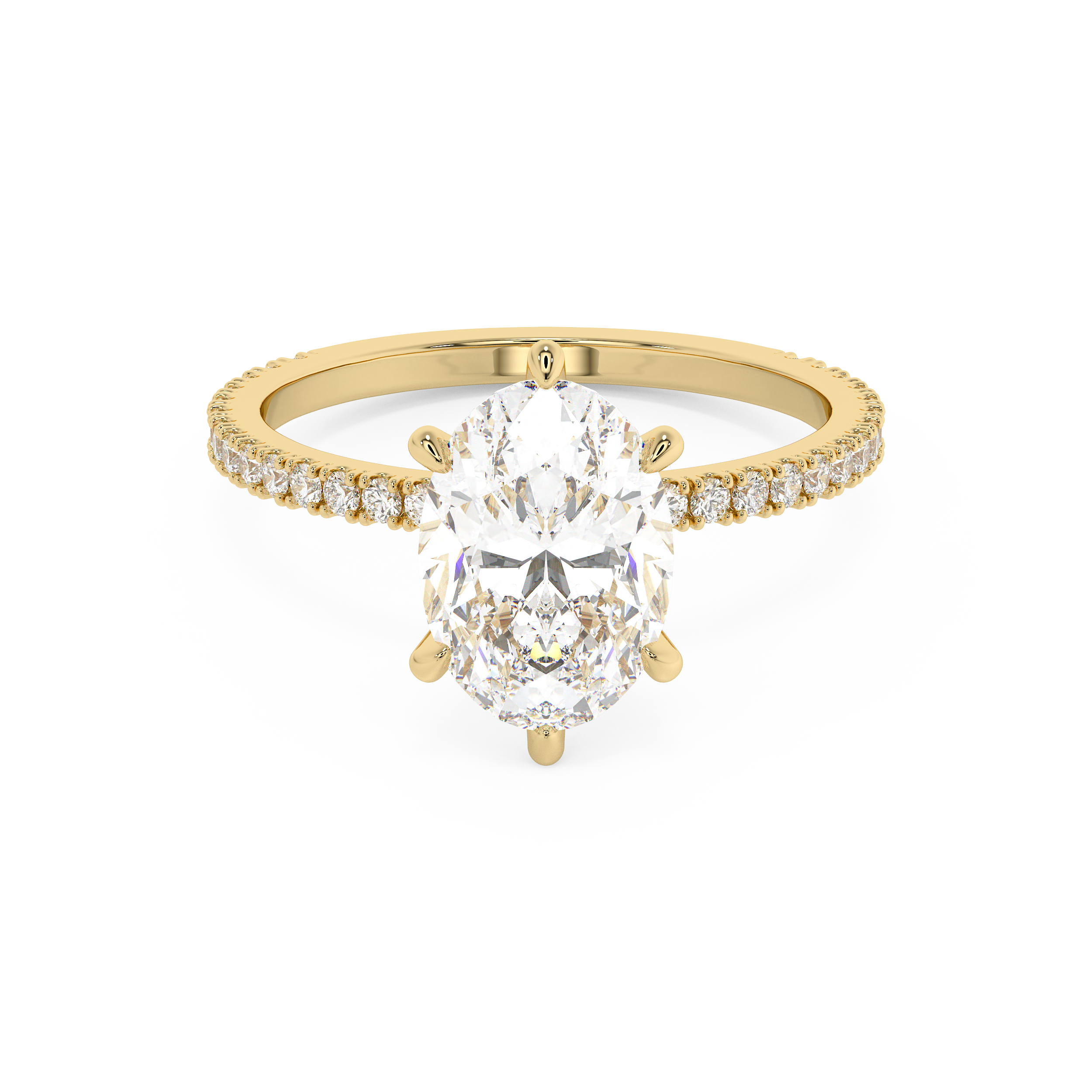 Oval Pave Lab Grown Diamond Engagement Ring