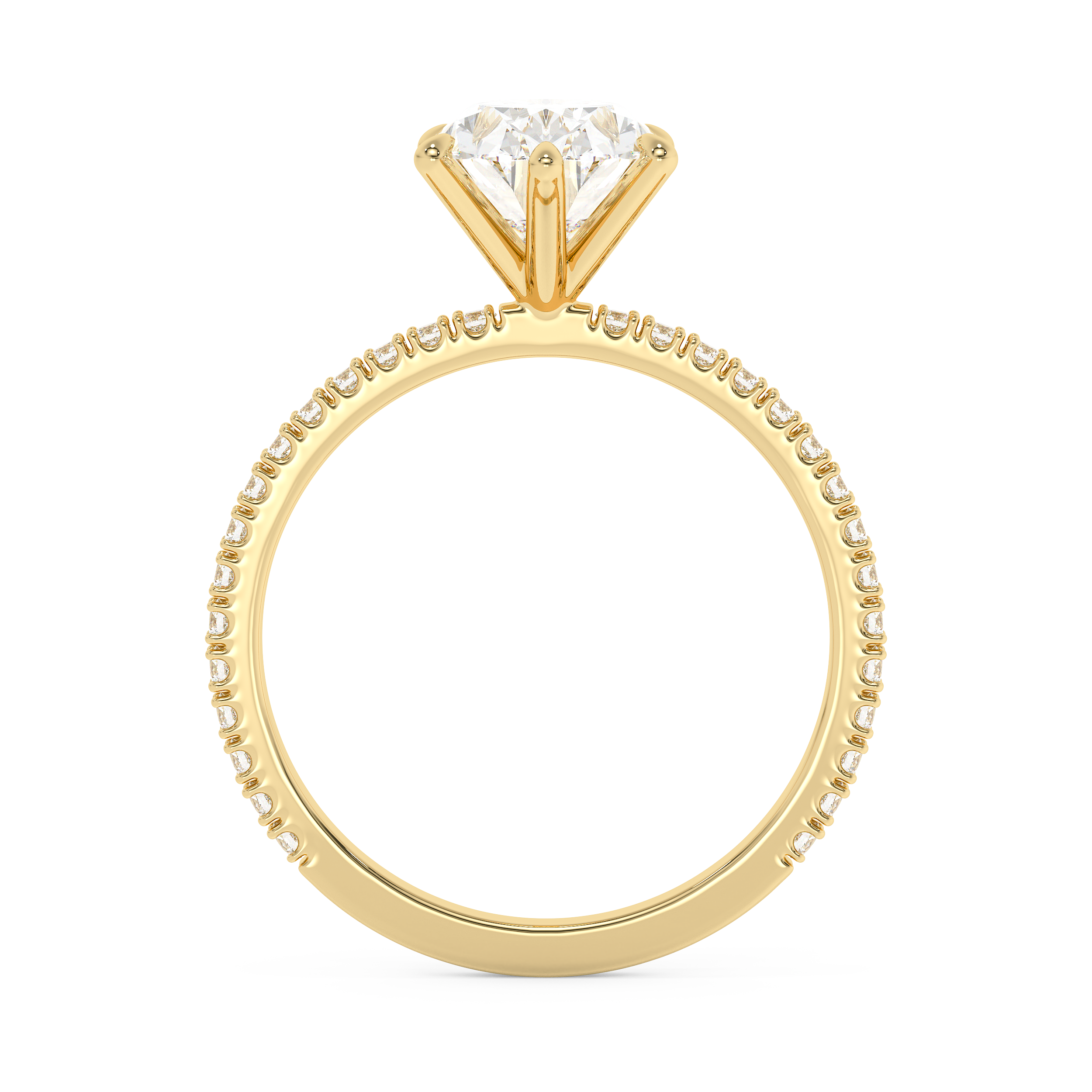 Oval Pave Lab Grown Diamond Engagement Ring