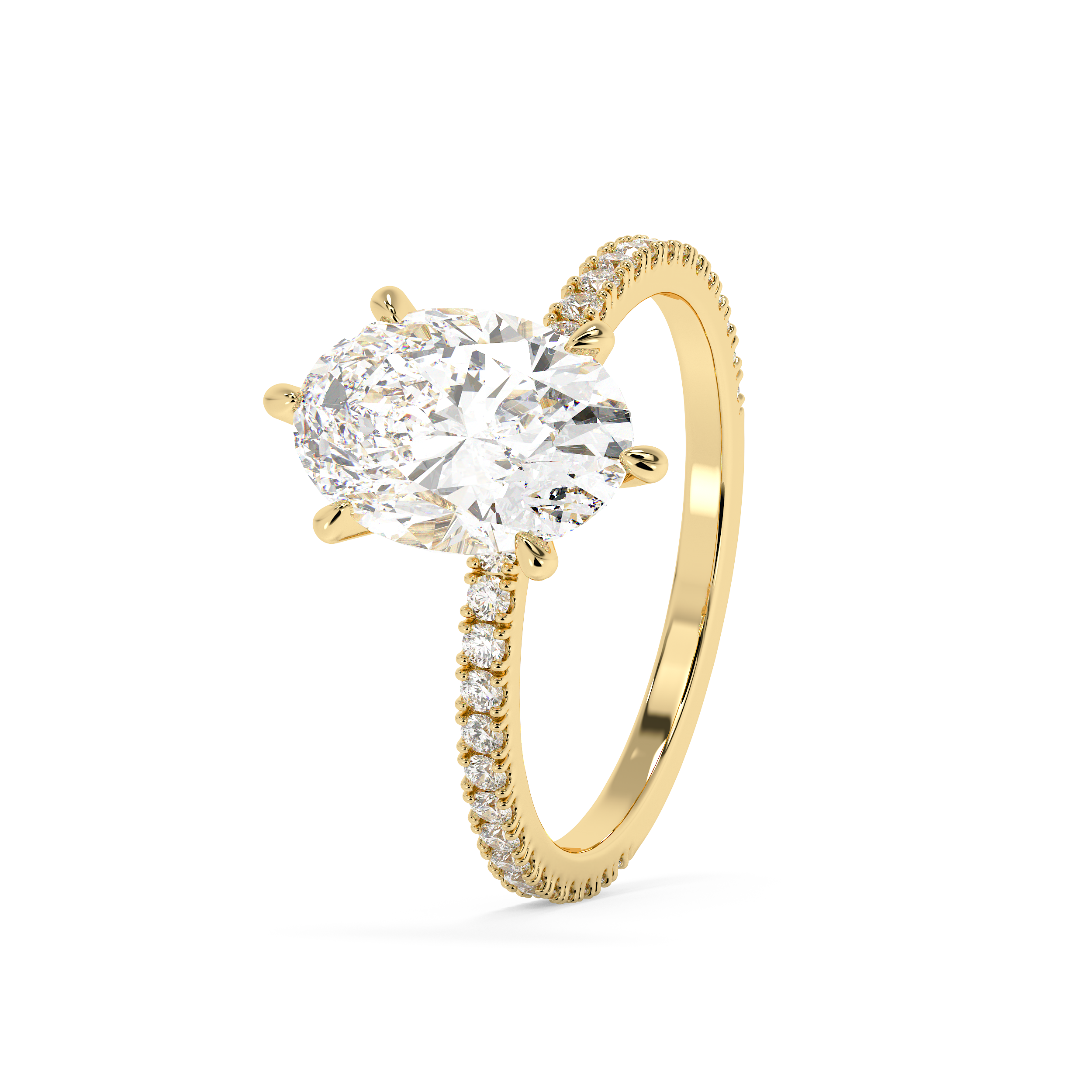 Oval Pave Lab Grown Diamond Engagement Ring