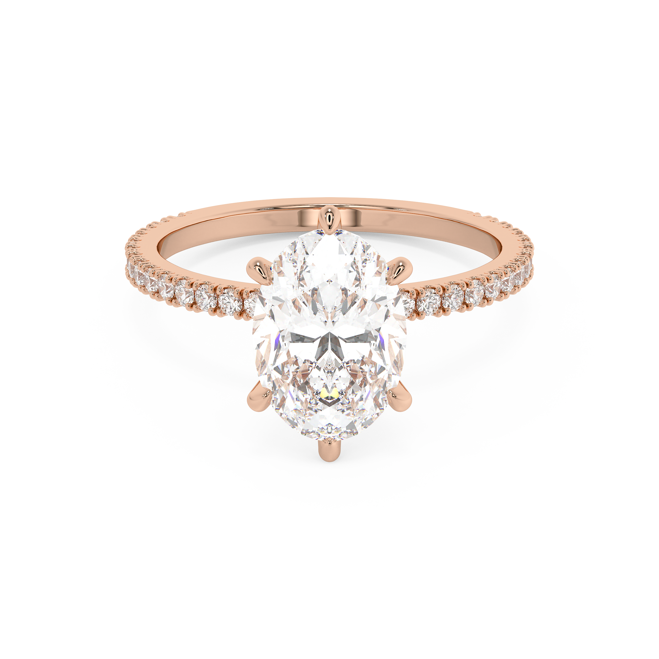 Oval Pave Lab Grown Diamond Engagement Ring