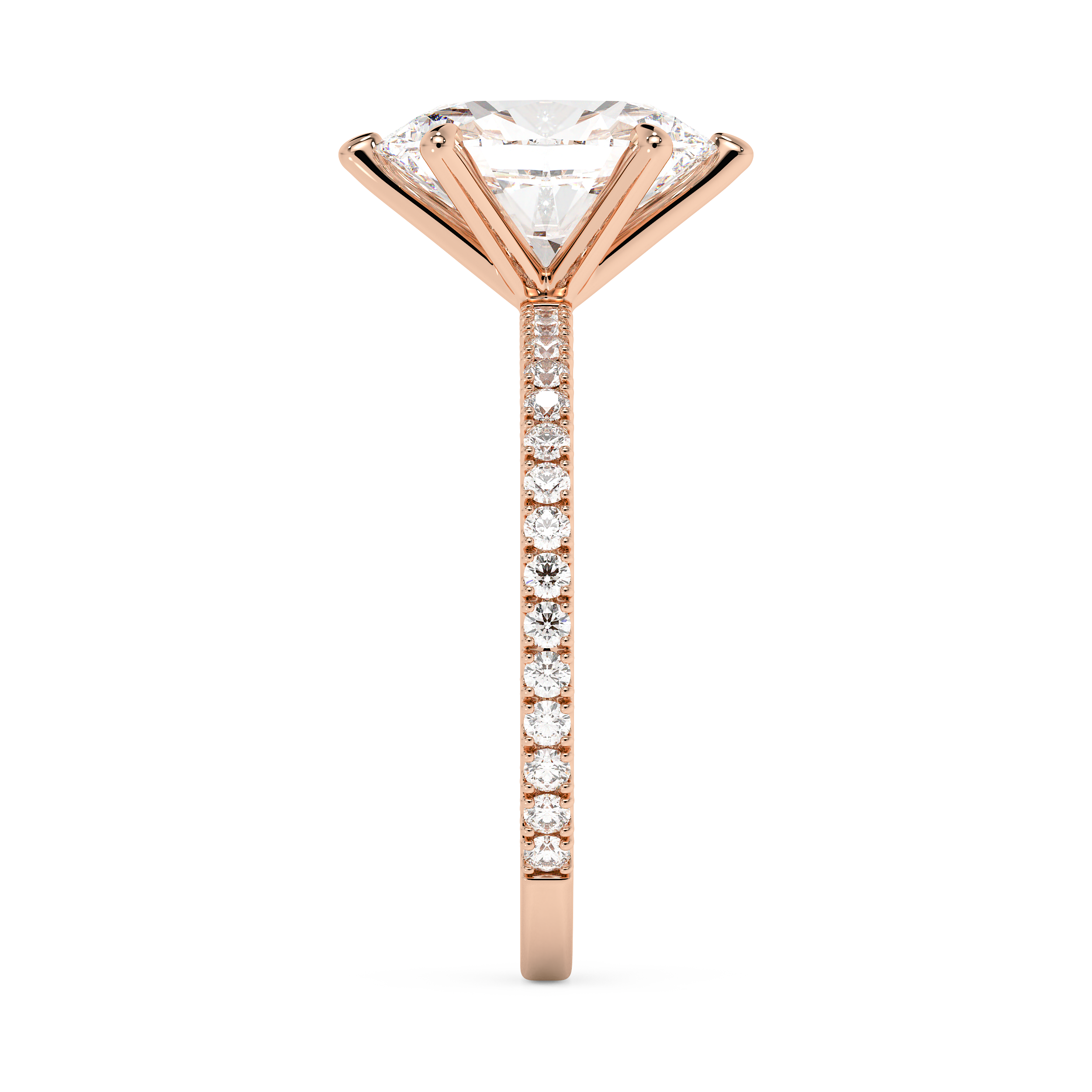 Oval Pave Lab Grown Diamond Engagement Ring