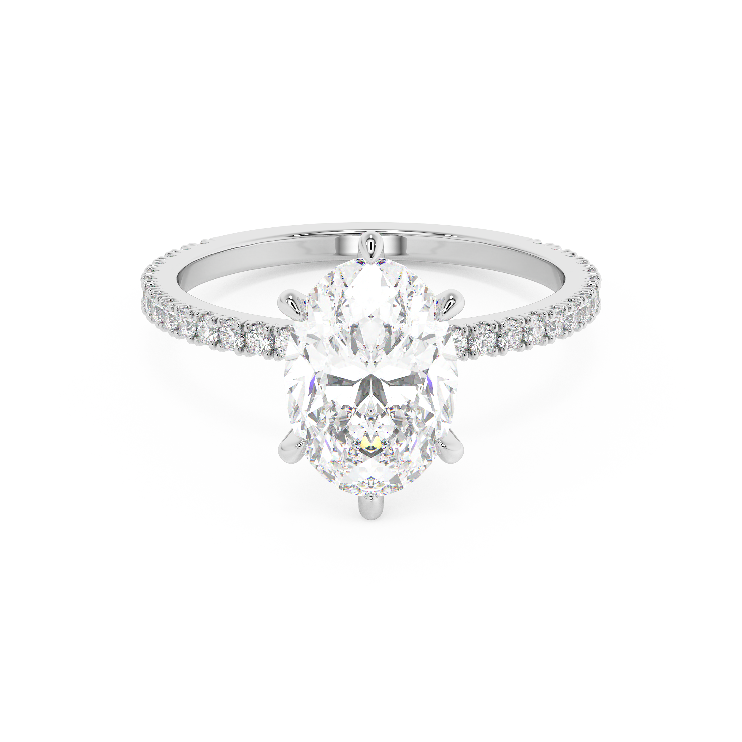 Oval Pave Lab Grown Diamond Engagement Ring