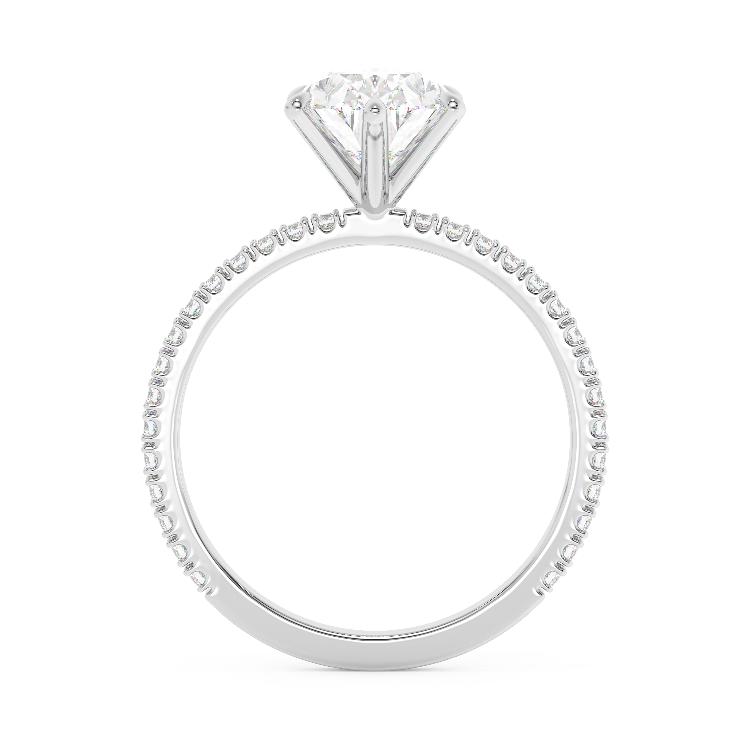Oval Pave Lab Grown Diamond Engagement Ring