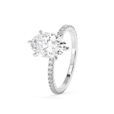Oval Pave Lab Grown Diamond Engagement Ring