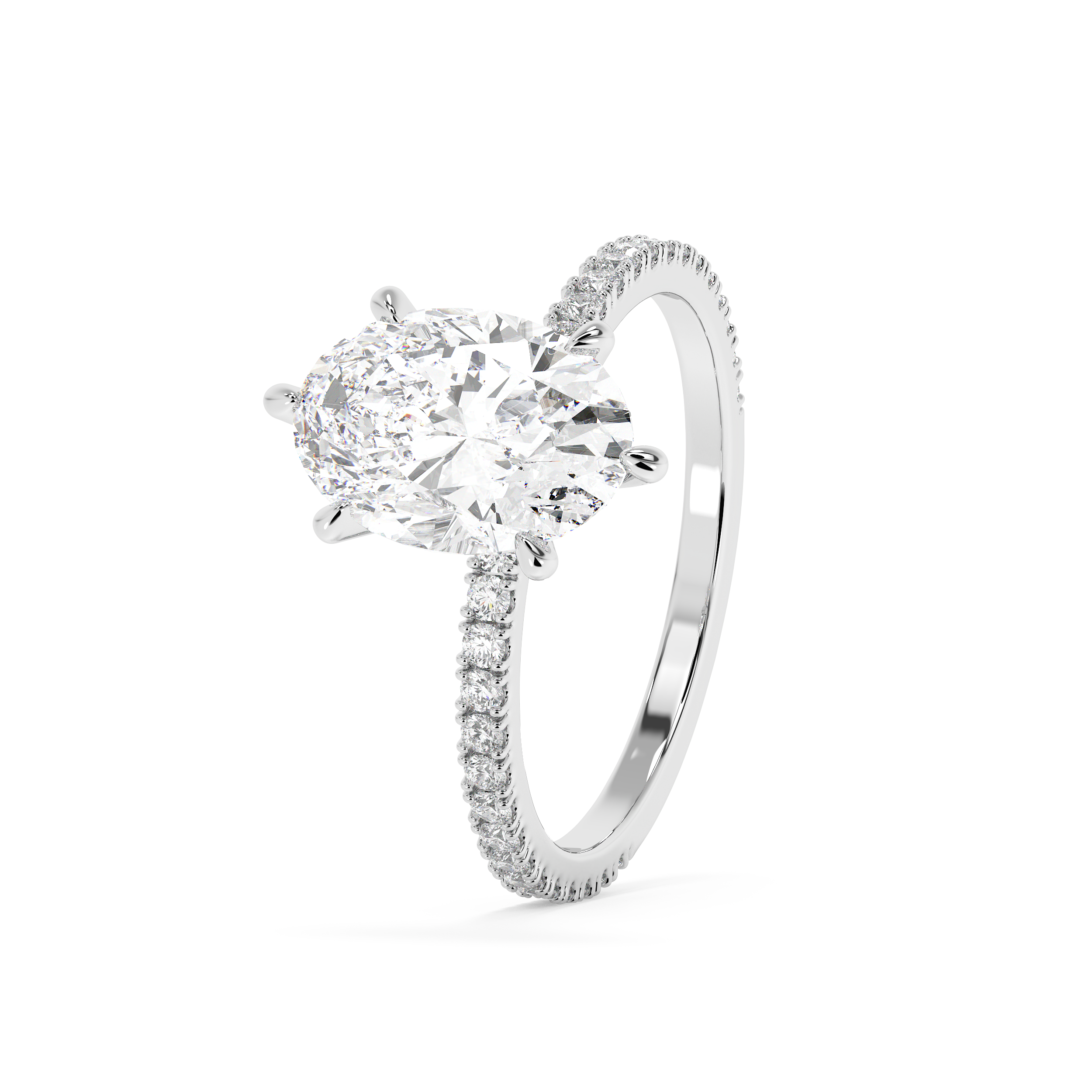 Oval Pave Lab Grown Diamond Engagement Ring