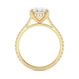 Round Hidden Halo & Pave Cathedral Lab Grown Diamond Engagement Ring