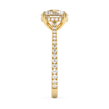 Round Hidden Halo & Pave Cathedral Lab Grown Diamond Engagement Ring