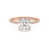 Round Hidden Halo & Pave Cathedral Lab Grown Diamond Engagement Ring