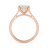 Round Hidden Halo & Pave Cathedral Lab Grown Diamond Engagement Ring