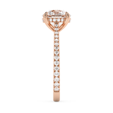 Round Hidden Halo & Pave Cathedral Lab Grown Diamond Engagement Ring