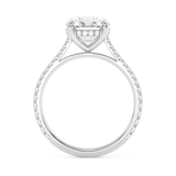 Round Hidden Halo & Pave Cathedral Lab Grown Diamond Engagement Ring