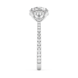 Round Hidden Halo & Pave Cathedral Lab Grown Diamond Engagement Ring