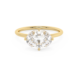 East West Oval Hidden Halo Lab Grown Diamond Engagement Ring