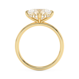 East West Oval Hidden Halo Lab Grown Diamond Engagement Ring