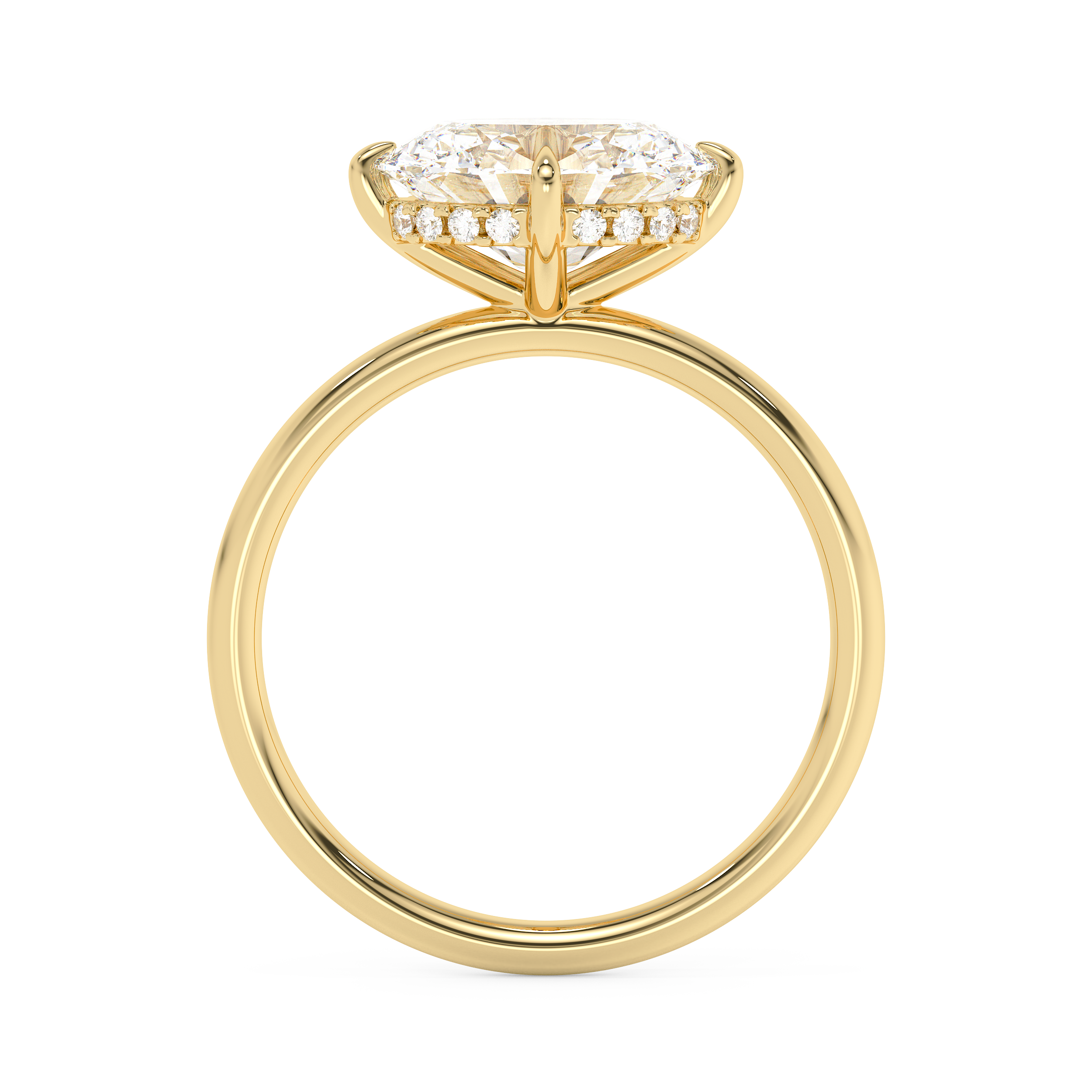 East West Oval Hidden Halo Lab Grown Diamond Engagement Ring