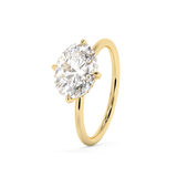 East West Oval Hidden Halo Lab Grown Diamond Engagement Ring