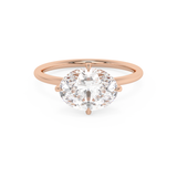 East West Oval Hidden Halo Lab Grown Diamond Engagement Ring