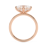 East West Oval Hidden Halo Lab Grown Diamond Engagement Ring