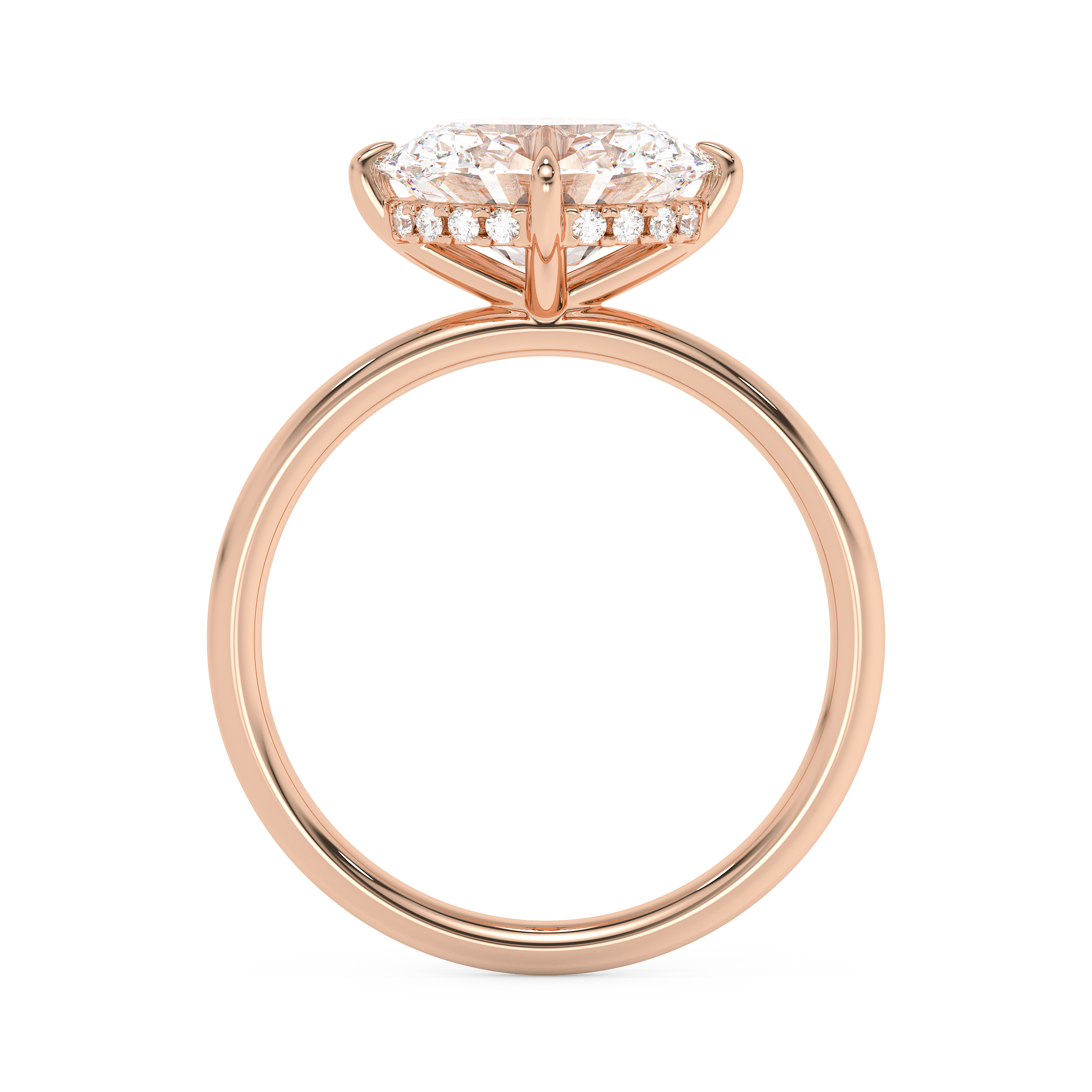 East West Oval Hidden Halo Lab Grown Diamond Engagement Ring