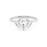 East West Oval Hidden Halo Lab Grown Diamond Engagement Ring