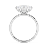East West Oval Hidden Halo Lab Grown Diamond Engagement Ring