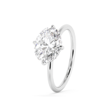 East West Oval Hidden Halo Lab Grown Diamond Engagement Ring