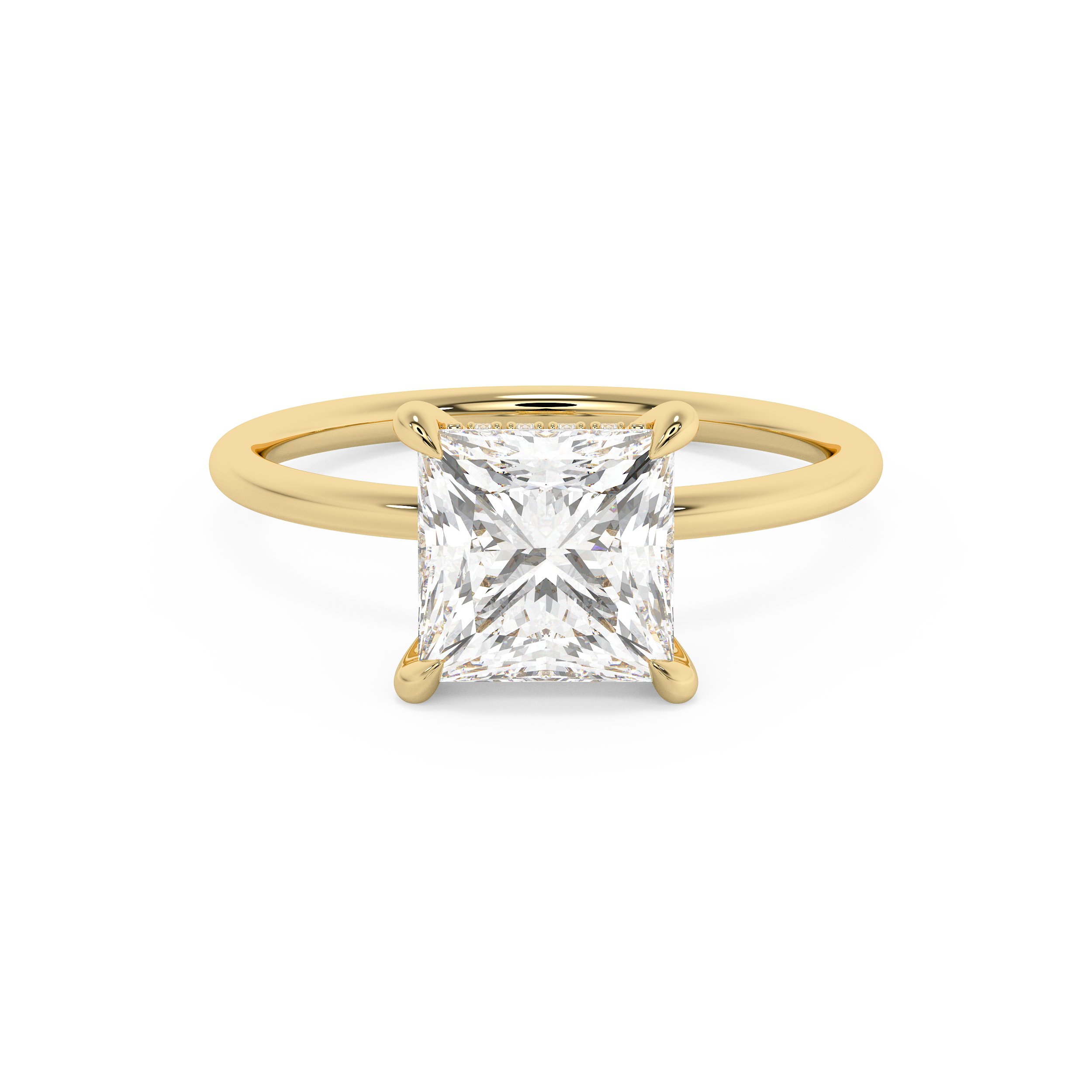 Princess Hidden Halo Lab Grown Diamond Engagement Ring