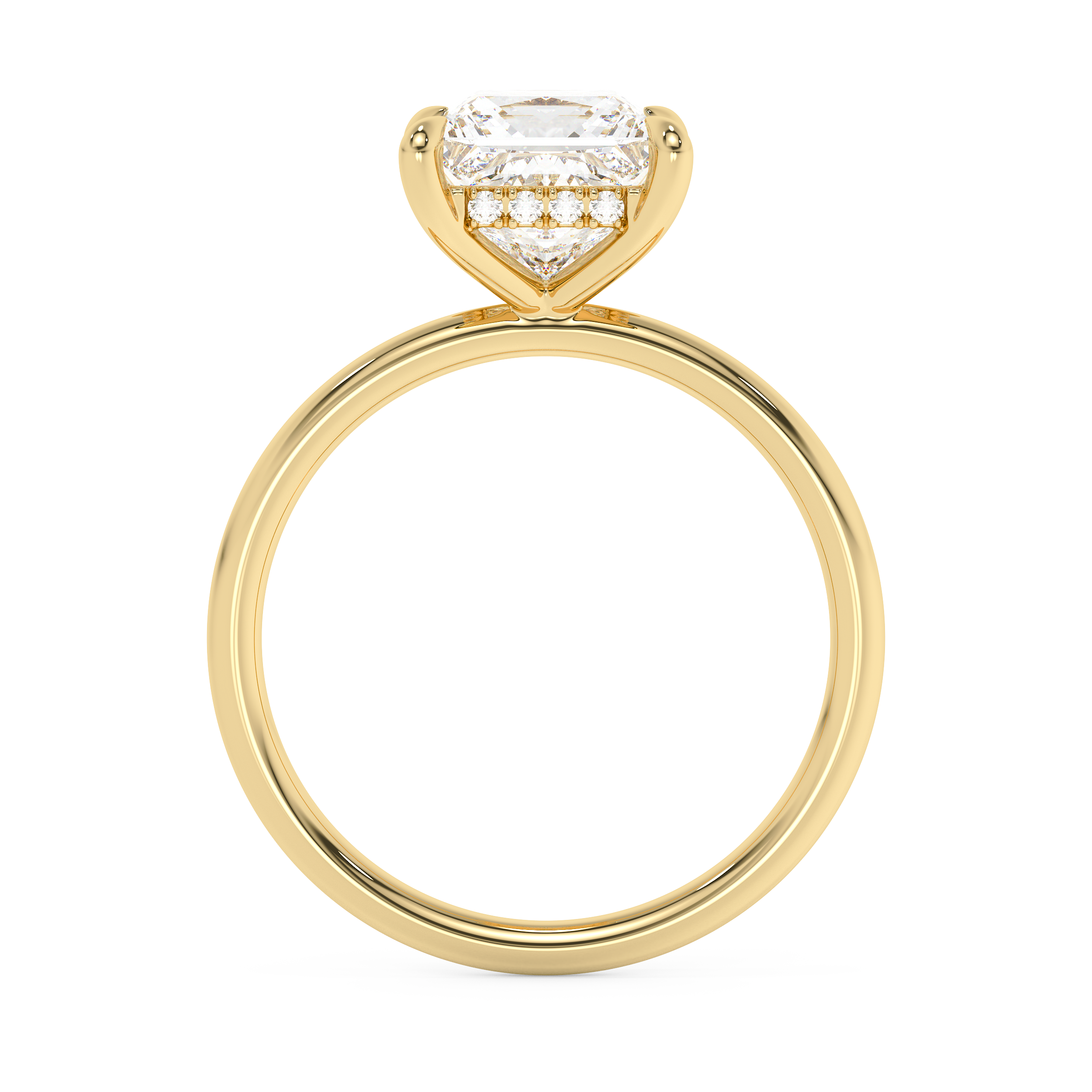 Princess Hidden Halo Lab Grown Diamond Engagement Ring