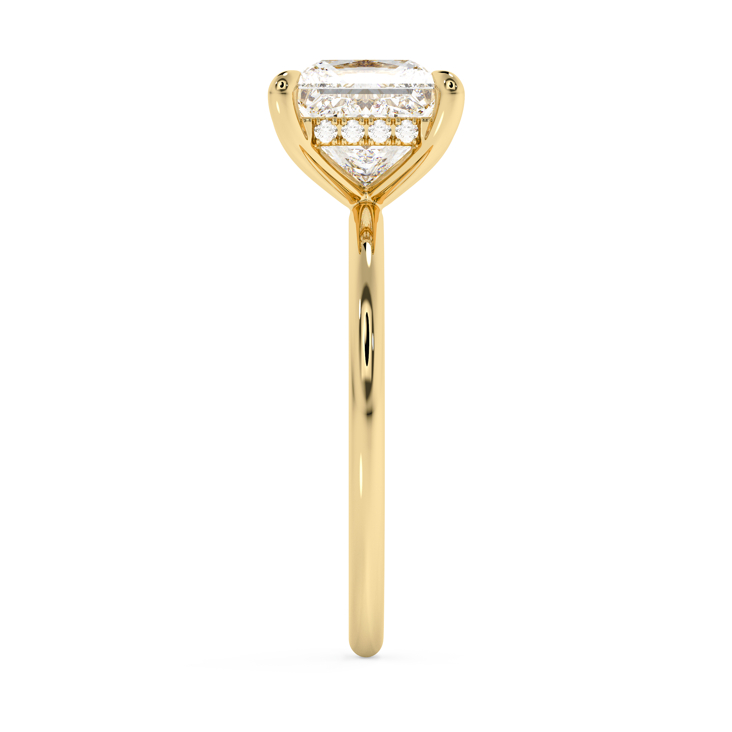 Princess Hidden Halo Lab Grown Diamond Engagement Ring