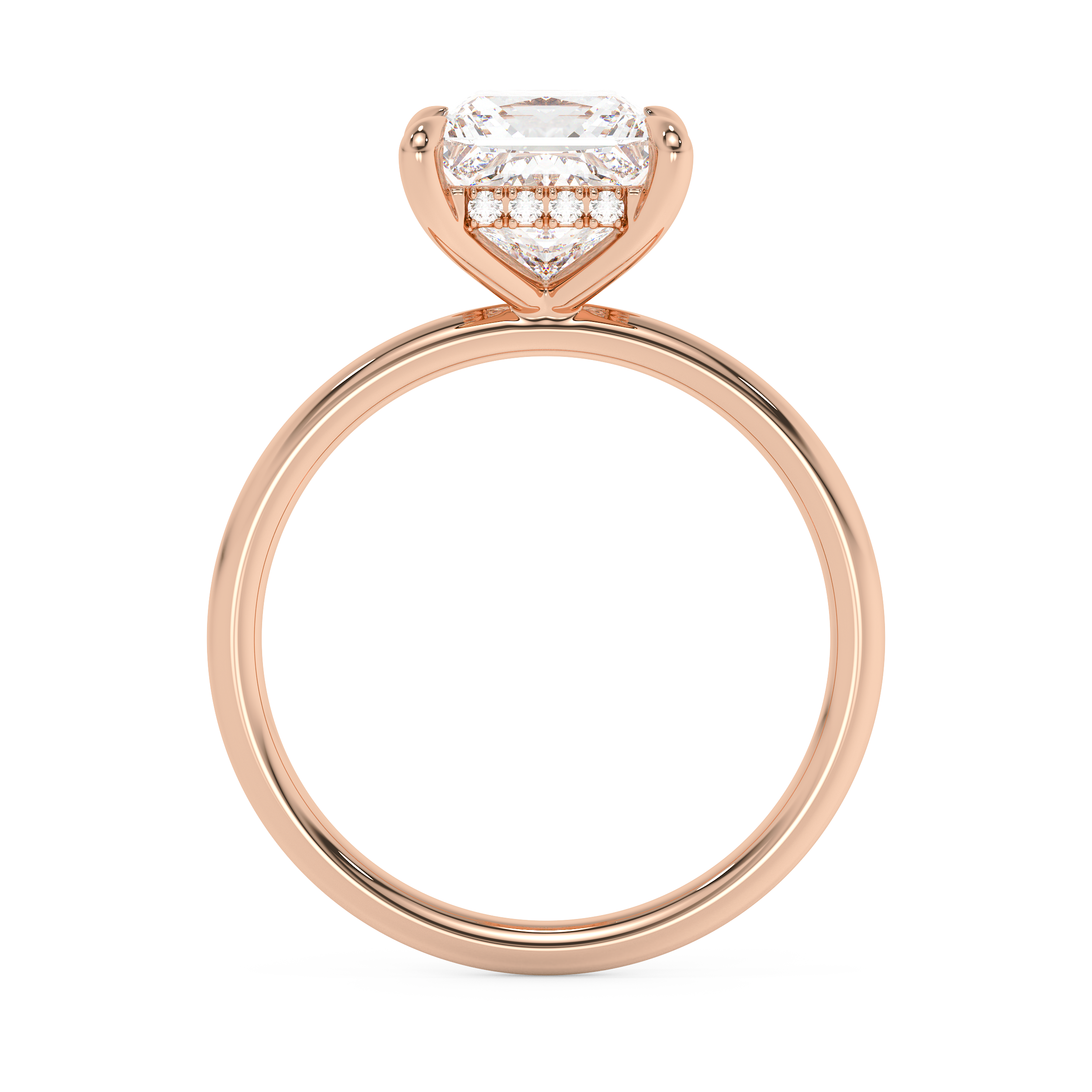 Princess Hidden Halo Lab Grown Diamond Engagement Ring