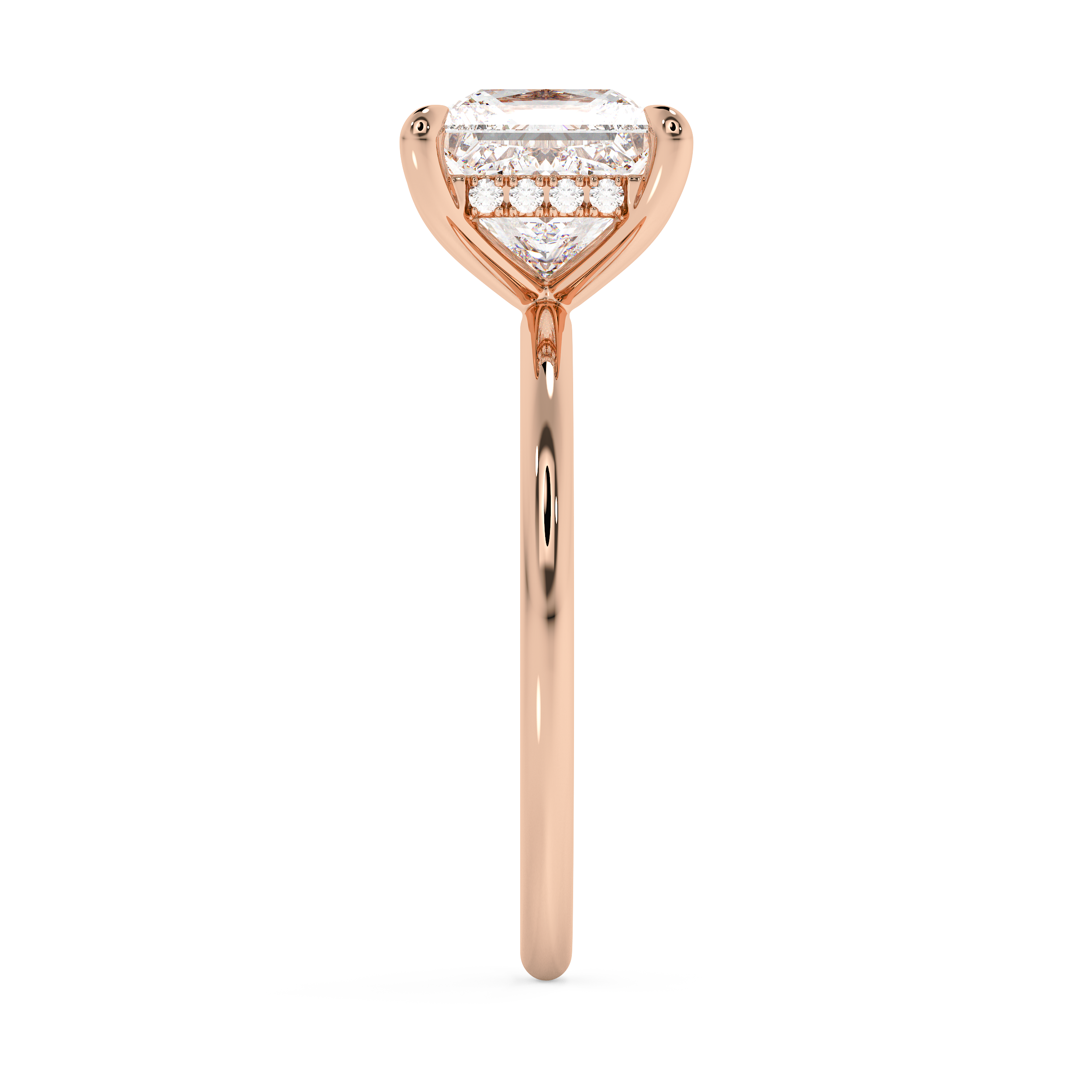 Princess Hidden Halo Lab Grown Diamond Engagement Ring