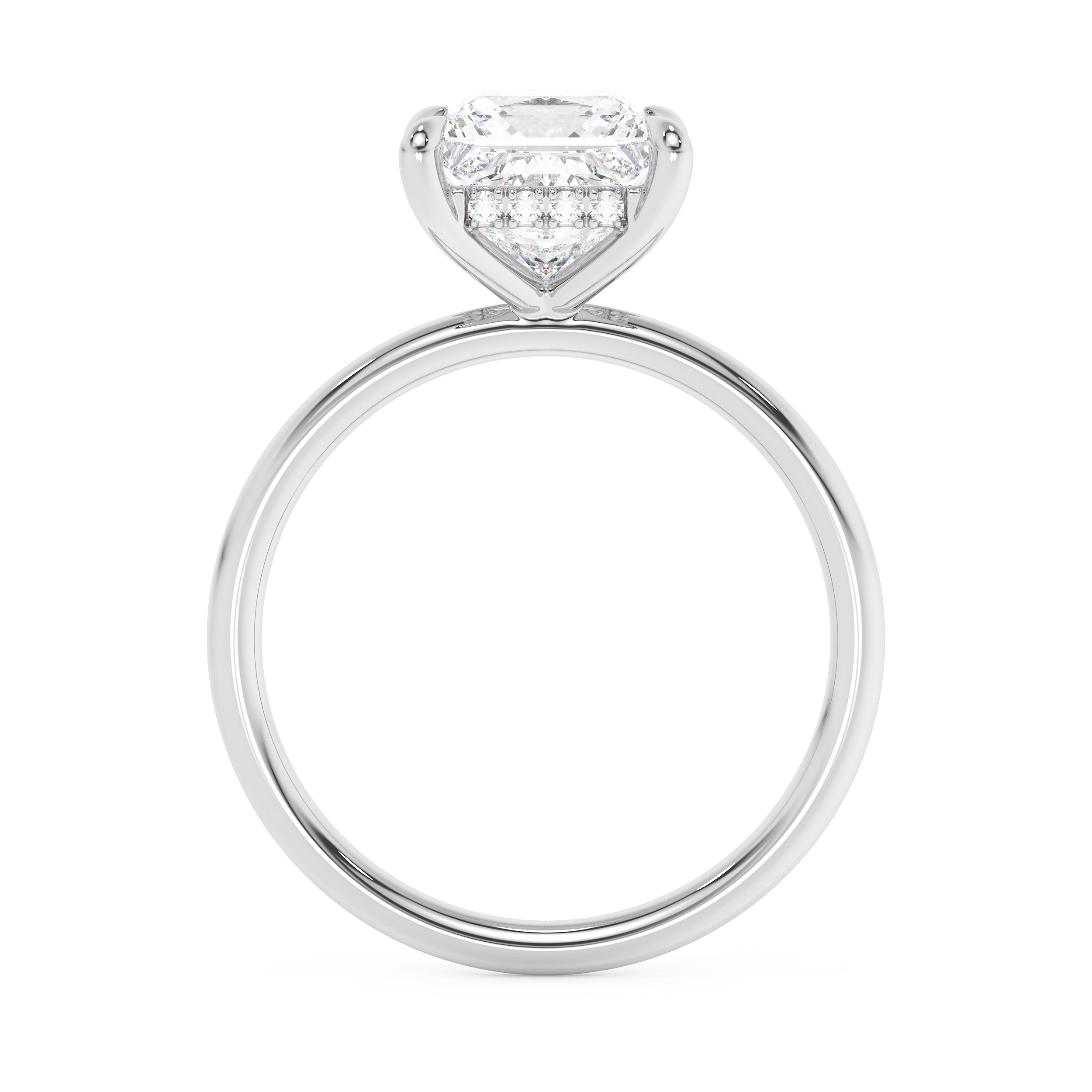 Princess Hidden Halo Lab Grown Diamond Engagement Ring