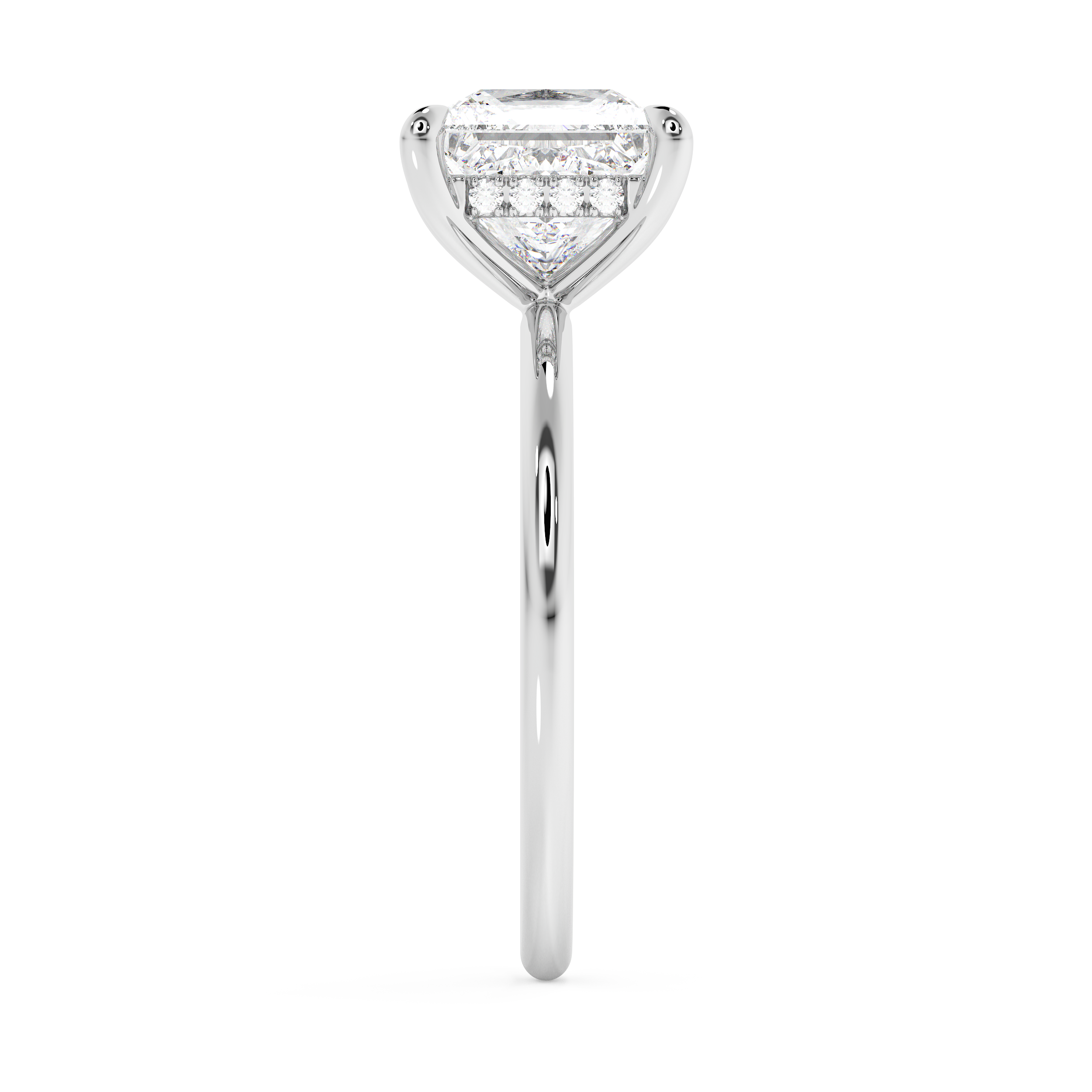 Princess Hidden Halo Lab Grown Diamond Engagement Ring